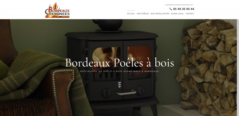 Création d'un site Internet pour un spécialiste du poêle à bois à Bordeaux - Bordeaux Cheminées
