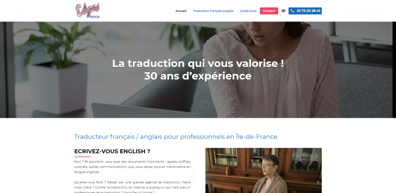 Création d'un site internet pour traduction professionnel français / anglais - Traduction Edges France