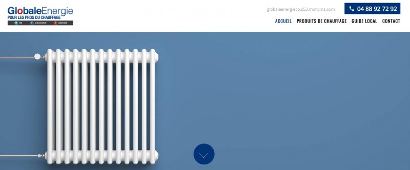 Création d'un site internet pour un distributeur de matériel et pièces détachées chauffage et climatisation Aix-en-Provence - Globale Energie
