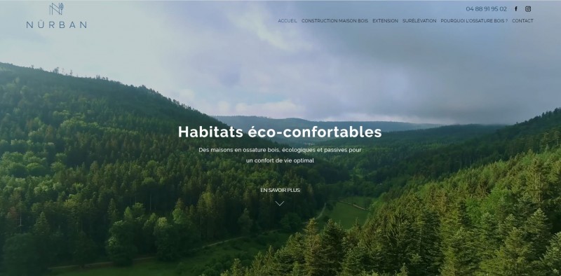 Création d'un site web pour un constructeur de maison en ossature bois dans l'Hérault. 