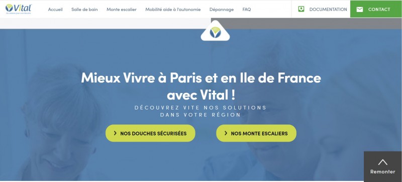 Création de site internet pour Paris Primavital, spécialiste de l'équipement PMR et senior en Île-de-France