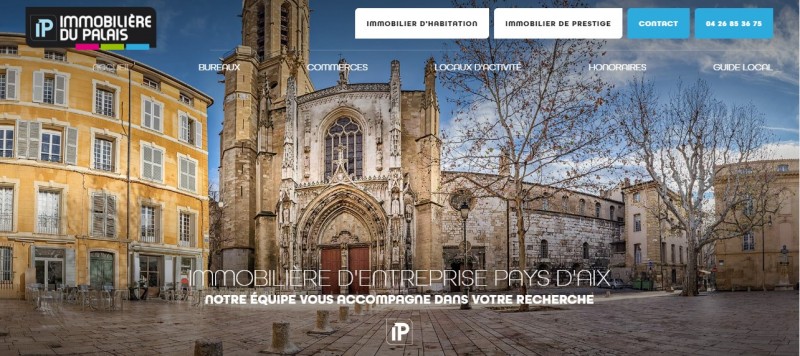 Création du site web de L'agence Immobilière du Palais, immobilier d'entreprise à Aix-en-Provence