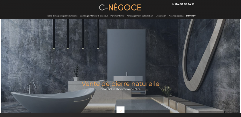 Conception site internet pour un showroom de pierre naturelle pour intérieur et extérieur à Nice - C-Negoce