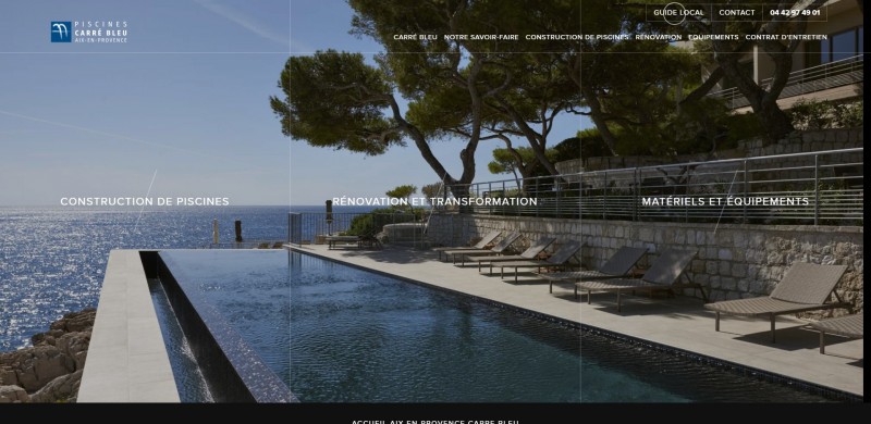 Carré Bleu Piscines, pisciniste professionnel spécialisé dans la construction de piscine design en béton armé à Aix-en-Provence 