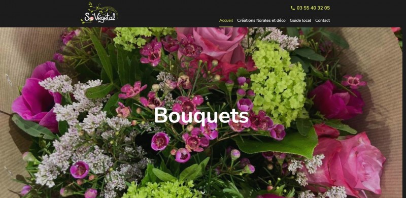 Création du site internet pour une boutique de compositions florales près de Lille - So Végétal