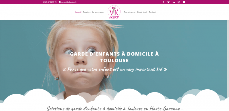 Création d'un site internet pour une agence de garde d'enfant à Toulouse - My Vikadom