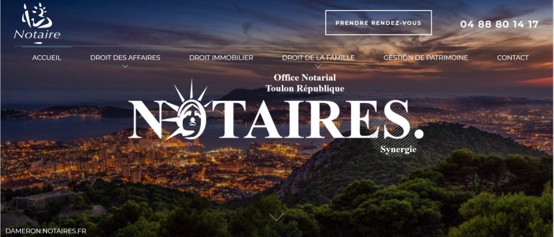 Création de site pour un office notarial de Maître Dameron à Toulon - Dameron Notaires