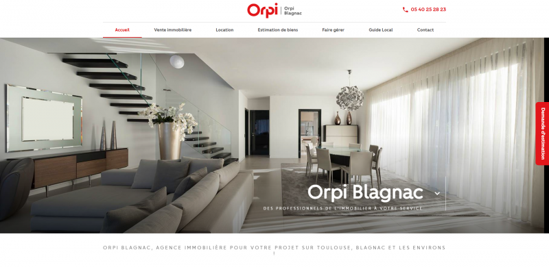 Création d'un site internet pour une agence immobilière à Blagnac -ORPI