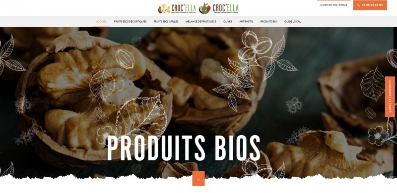 Création d’un site internet pour CROC'ELLA, grossiste fruits secs pour professionnel à Marseille
