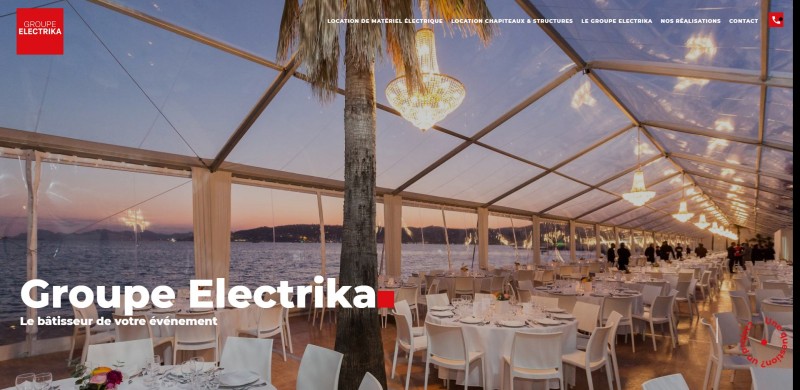 Création d’un site internet pour le Groupe electrika, spécialiste de la Location de tente de réception pour évènements et exposition à Marseille 