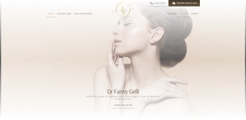 Création d’un site internet pour le cabinet de médecine esthétique et anti âge du Dr Fanny Gelli à Gujan Mestras