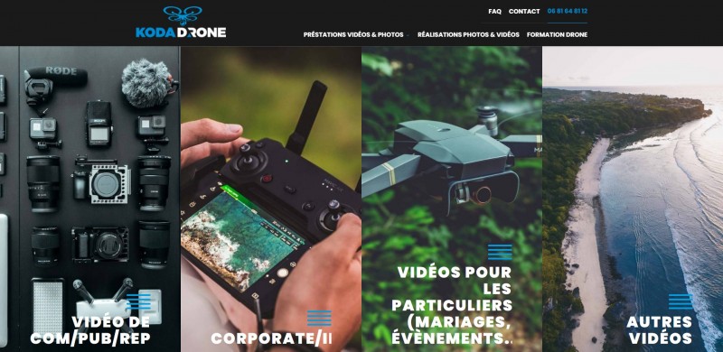 Création d’un site internet pour KODADRONE, Prestataire Vidéo pour Films d'entreprise à Lyon