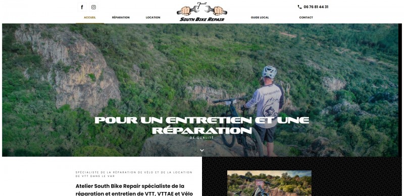 Création d'un site internet pour un atelier de réparation de vélo dans le Var - South Bike Repair