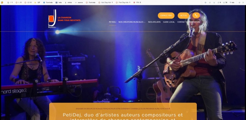 Création d’un site internet pour le groupe de musique PetiDej à Marseille 
