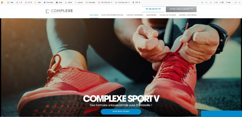 Création d’un site internet pour Complexe Sport V, salle de sport dans le 5e arrondissement de Marseille 