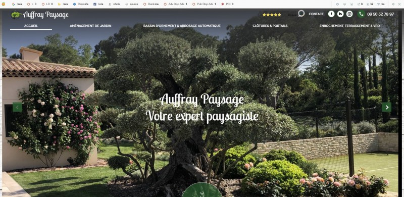 Création d’un site internet pour Auffray Paysage, paysagiste expert en aménagement de jardin à St Maxime 