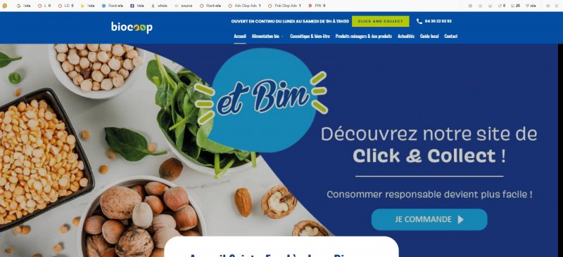 Création d’un site internet pour le magasin bio Biocoop Bioplaisir à Sainte-Foy-Lès-Lyon