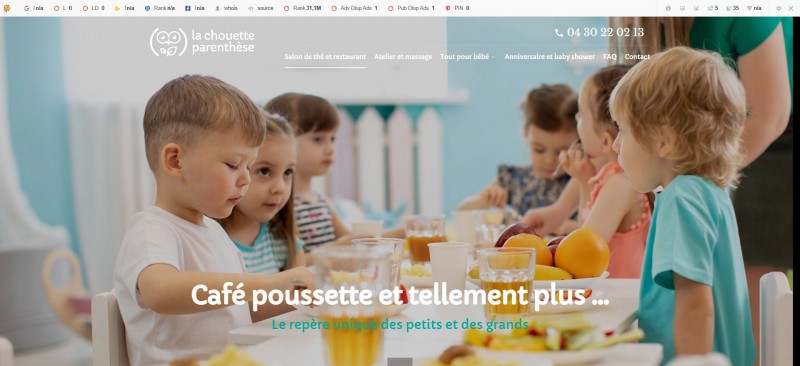 Création d’un site professionnel pour La Chouette Parenthèse, café-poussette à Montpellier 