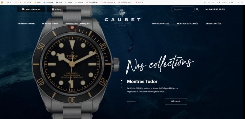Création de site web pour La Maison Caubet, horloger de luxe à Toulon 