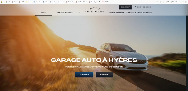Création d’un site web pour AM Auto 83, vente et rachat de voiture d’occasion à Hyères 