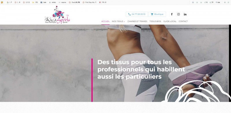 Création d’un site web pour Macasports, spécialiste de la vente de tissus techniques pour professionnels à Parigny 