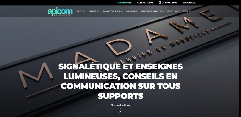 Conception d'un site internet pour une agence de marketing visuel à St Victoret - Apicom