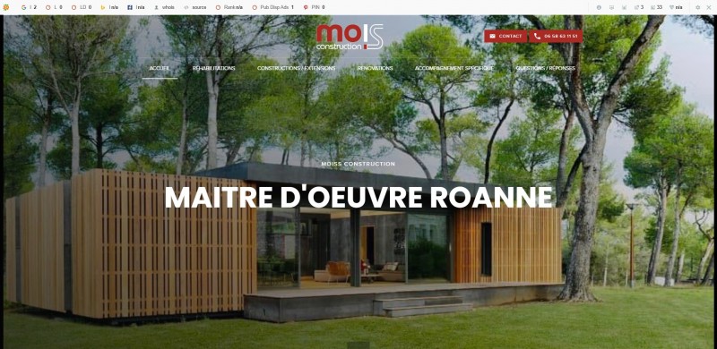 Création d’un site web pour MOISS Construction, entreprise spécialisée dans la maîtrise d’œuvre à Roanne 