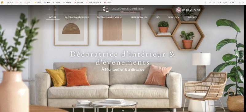Création du site internet de Maéva Cendre, décoratrice d’intérieur à Montpellier 