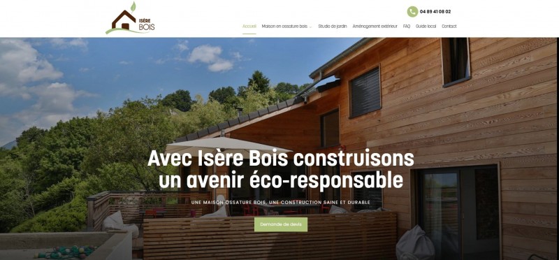 Création d’un site web pour Isère Bois, constructeur de maison en bois biologique près de Lyon 