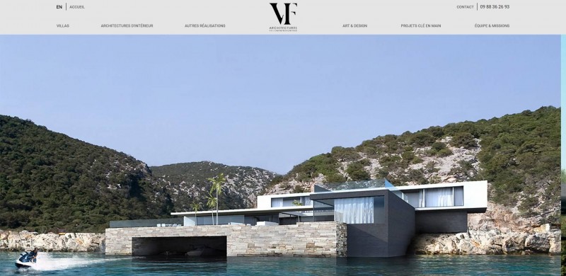Conception d'un site internet pour un cabinet d'architecture à Cannes - VF Architectures