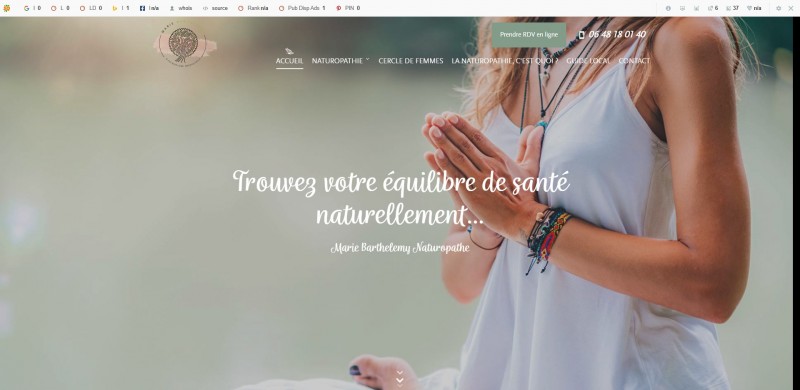 Création d’un site web pour Marie Barthelemy, naturopathe iridologue à Cauville-sur-Mer proche du Havre 