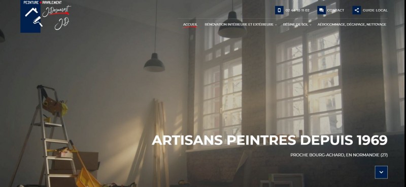 Refonte du site web de JDESMAREST, entreprise de peinture intérieure et extérieure à Bouquetot 