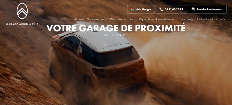 Création de site internet pour un garage auto agrée Citroën à Léognan (33) - Garage Aubin
