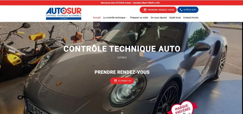 Création d’un site professionnel pour AUTOSUR, centre contrôle technique auto à Istres 
