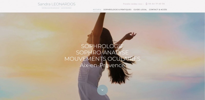 Création d’un site internet pour Sandra Leonardos, sophrologue certifiée à Aix-en-Provence 