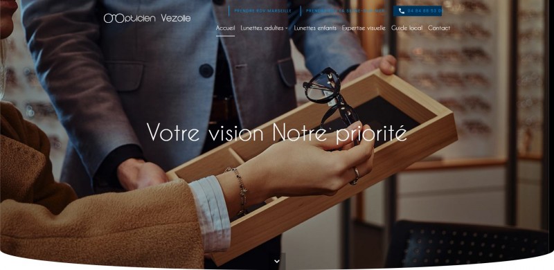 Création d’un site professionnel pour Les Opticien Vezolle à Marseille 