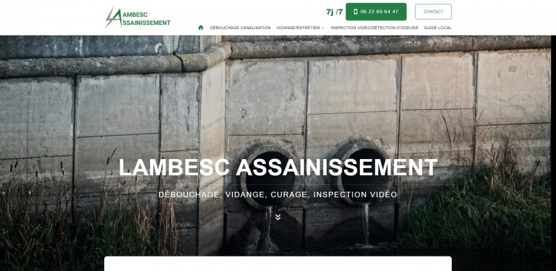 Réalisation d'un site internet pour une entreprise d'assainissement à Lambesc - Lambesc Assainissement 