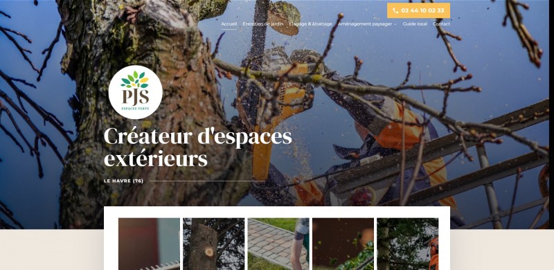 Création d’un site professionnel pour l’artisan paysagiste PJS près du Havre 