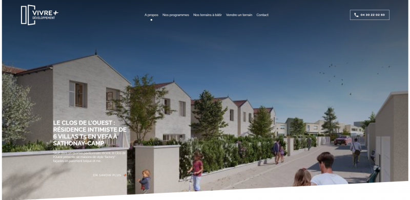 Site internet pour une société de promotion immobilière à Trévoux - Vivre Développement