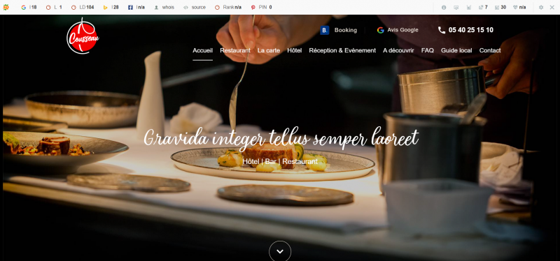 Création d’un site internet pour l’hôtel restaurant Cousseau à Parentis-en-Born 