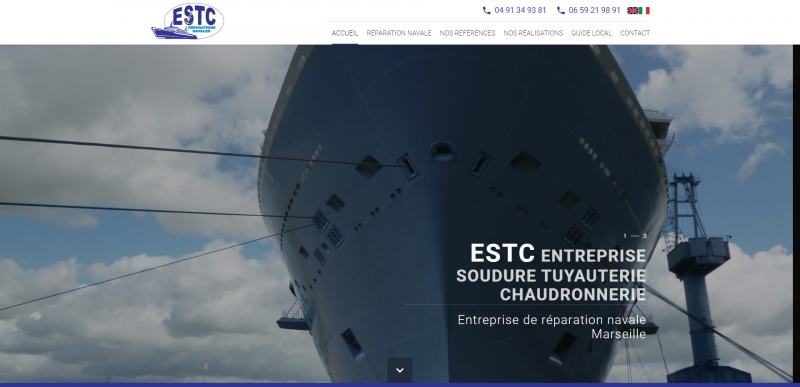 Création de site internet pour entreprise de réparations navales à Marseille : ESTC à Marseille Bouches-du-Rhône
