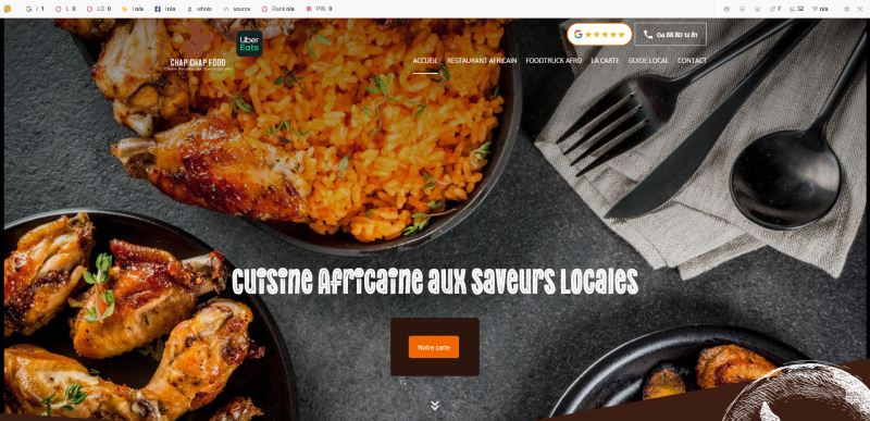 Création d’un site internet pour ChapChap Food, restaurant de cuisine africaine à Montpellier 