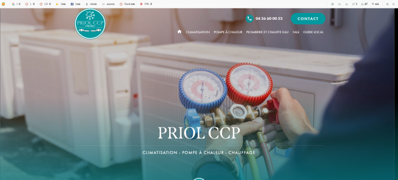 Création d’un site internet pour PRIOL CCP, entreprise de climatisation chauffage à Fuveau 