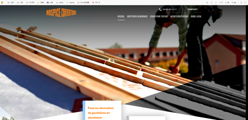 Création d’un site web pour HOSPICE COUVERTURE, fabrication et pose de gouttières à La Garde près de Toulon 