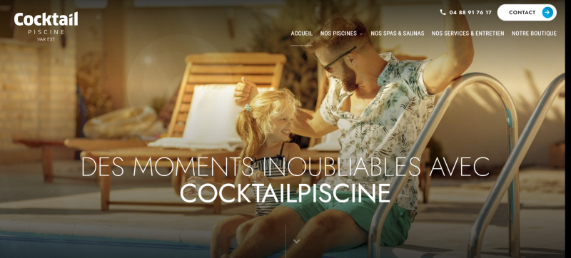 Création d’un site web pour le pisciniste Cocktail Piscines à Roquebrune sur Argens
