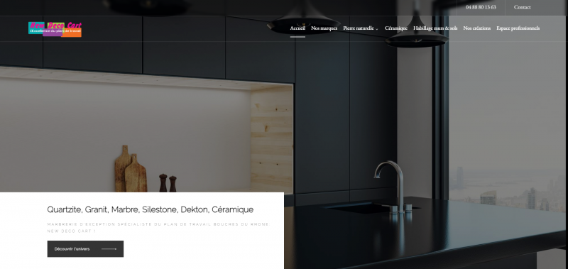 Création d’un site web pour New Déco Cart, marbrier expert dans la création de plan de travail en marbre à Marseille