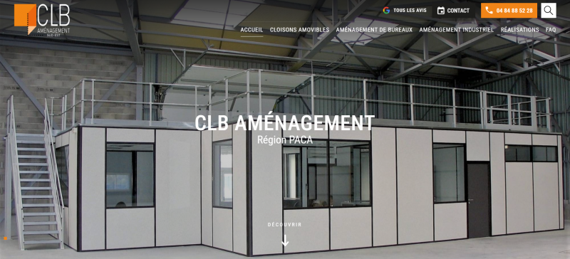 Création d'une site internet pour CLB Aménagement, conception et agencement de bureaux et locaux industriels à Vitrolles