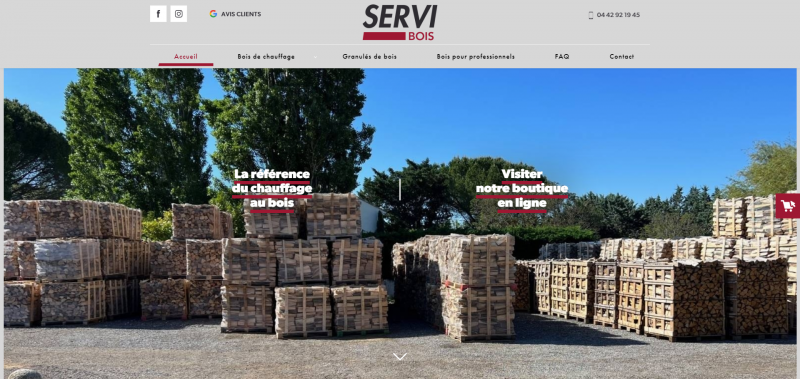 Création d’un site web pour Servi Bois, distributeur de bois de chauffage à Aix-en-Provence