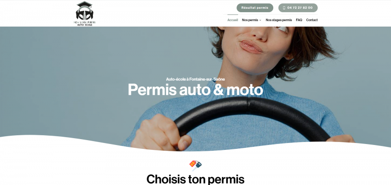 Création d’un site web pour l’auto-école New Look Permis à Fontaines-sur-Saône